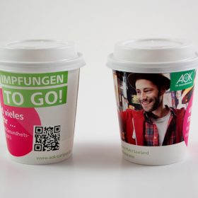 AOK Coffee To-Go Becher To-Go Kampagnen Beispiele AD2GO